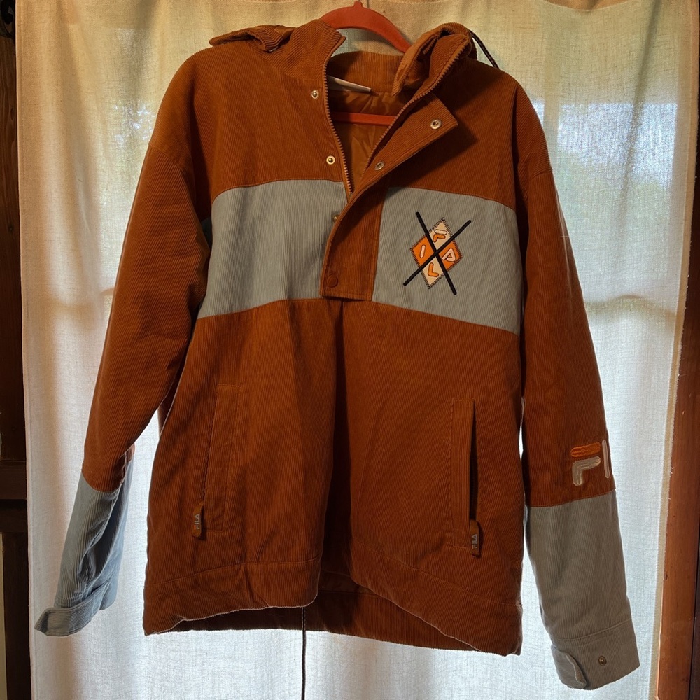 FILA orange and blue corduroy winter coat